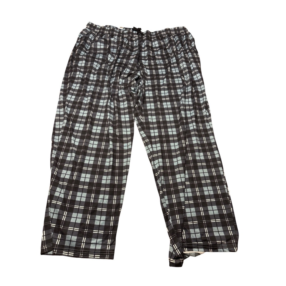 Blue Plaid Pajama Pants Mens‎ 7XL Jersey Knit Drawstring Sleep Bottoms